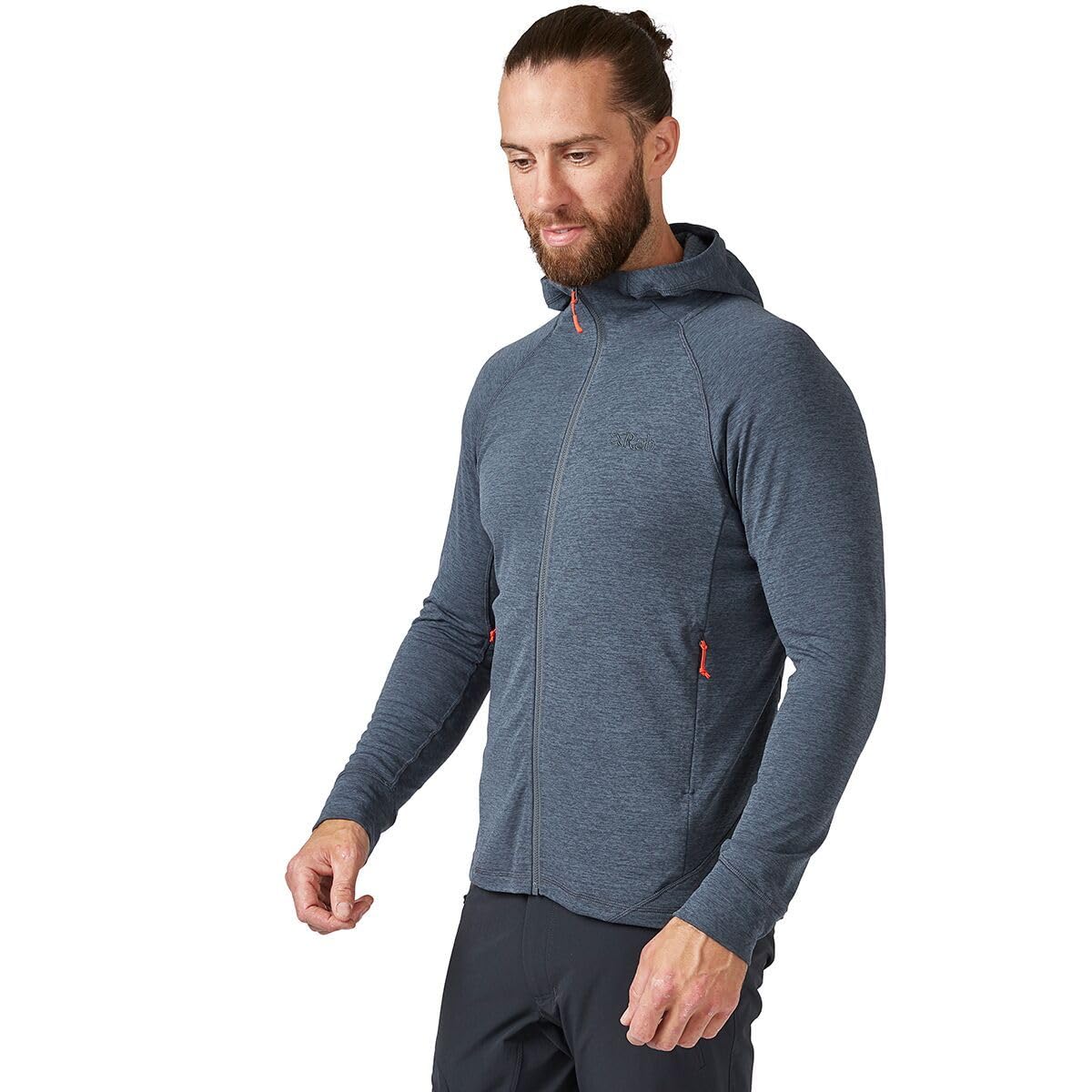 Rab Men's Nexus Hoody Full-Zip Lightweight Fleece Jacket for Hiking and Climbing - Insulation and Moisture Wicking